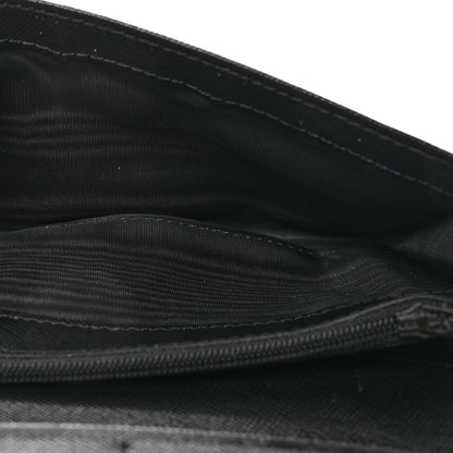 Prada Saffiano Triangle Logo Continental Flap Travel Wallet Black 5 of 8