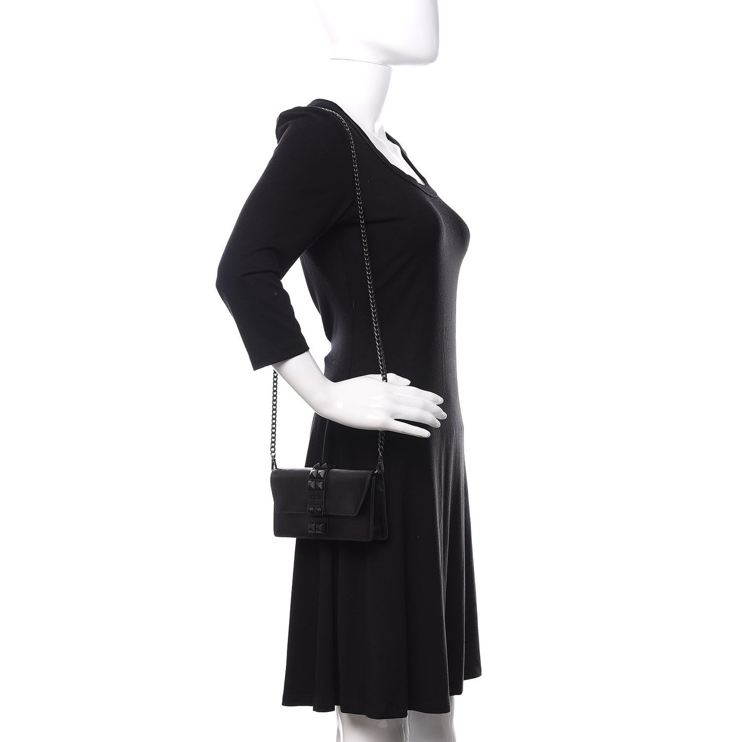City Calfskin Studded Mini Elektra Crossbody Bag Black