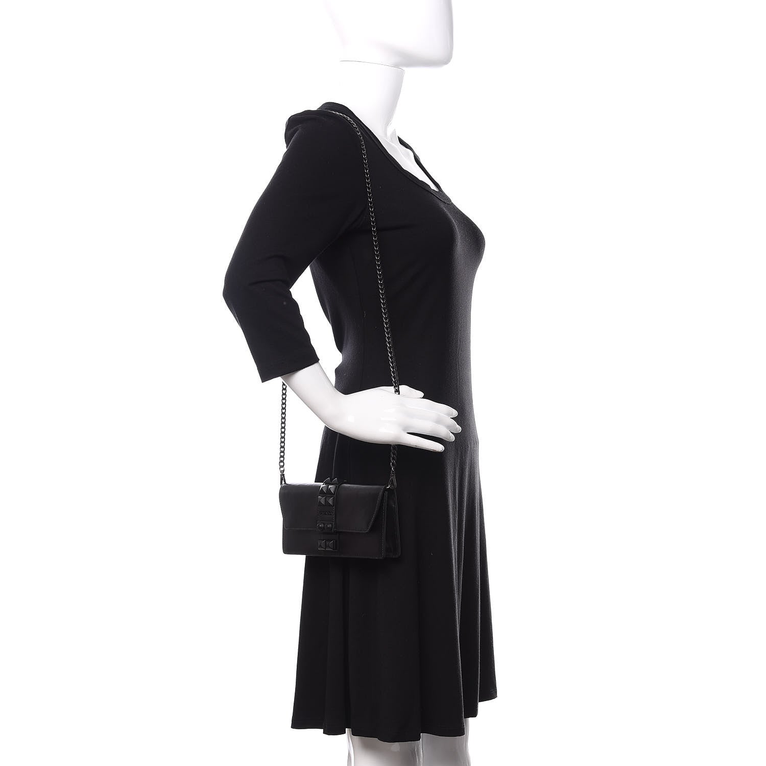 Prada City Calfskin Studded Mini Elektra Crossbody Bag Black 2 of 9