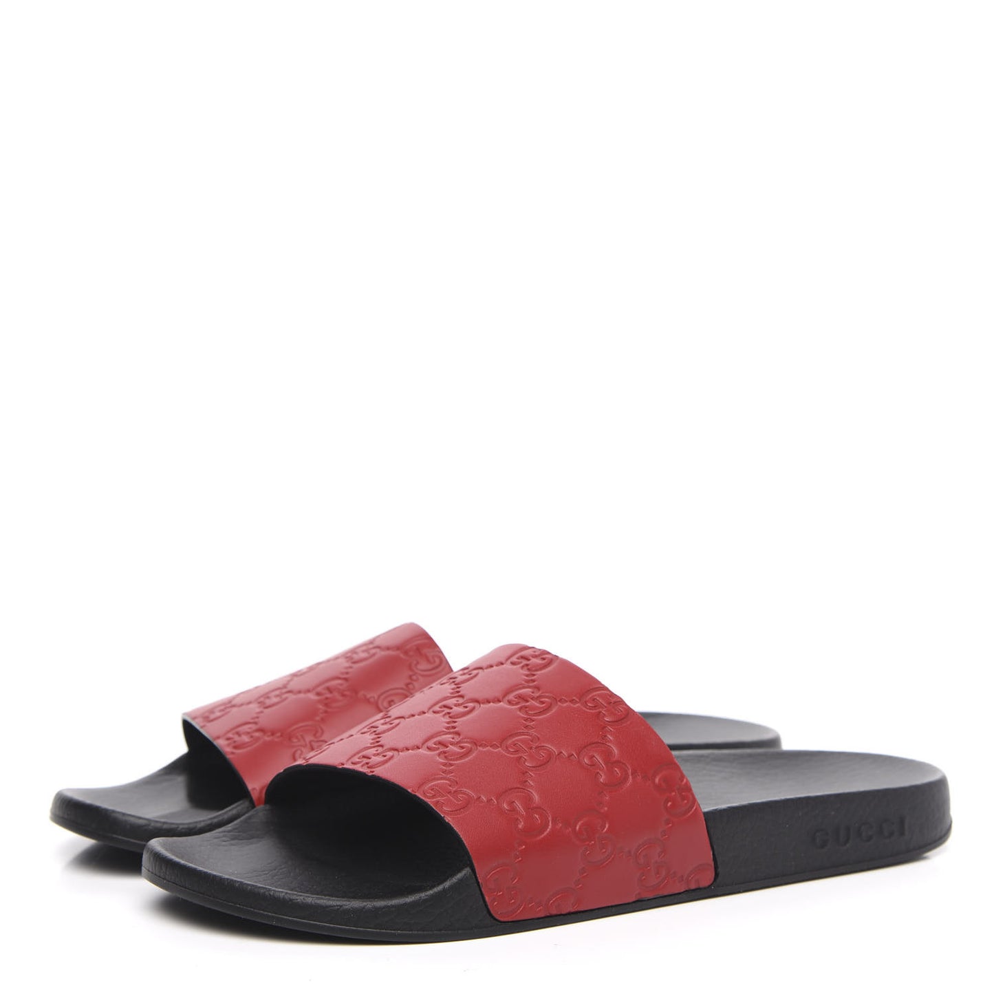 Guccissima Signature Womens Slide Sandals 40 Hibiscus Red