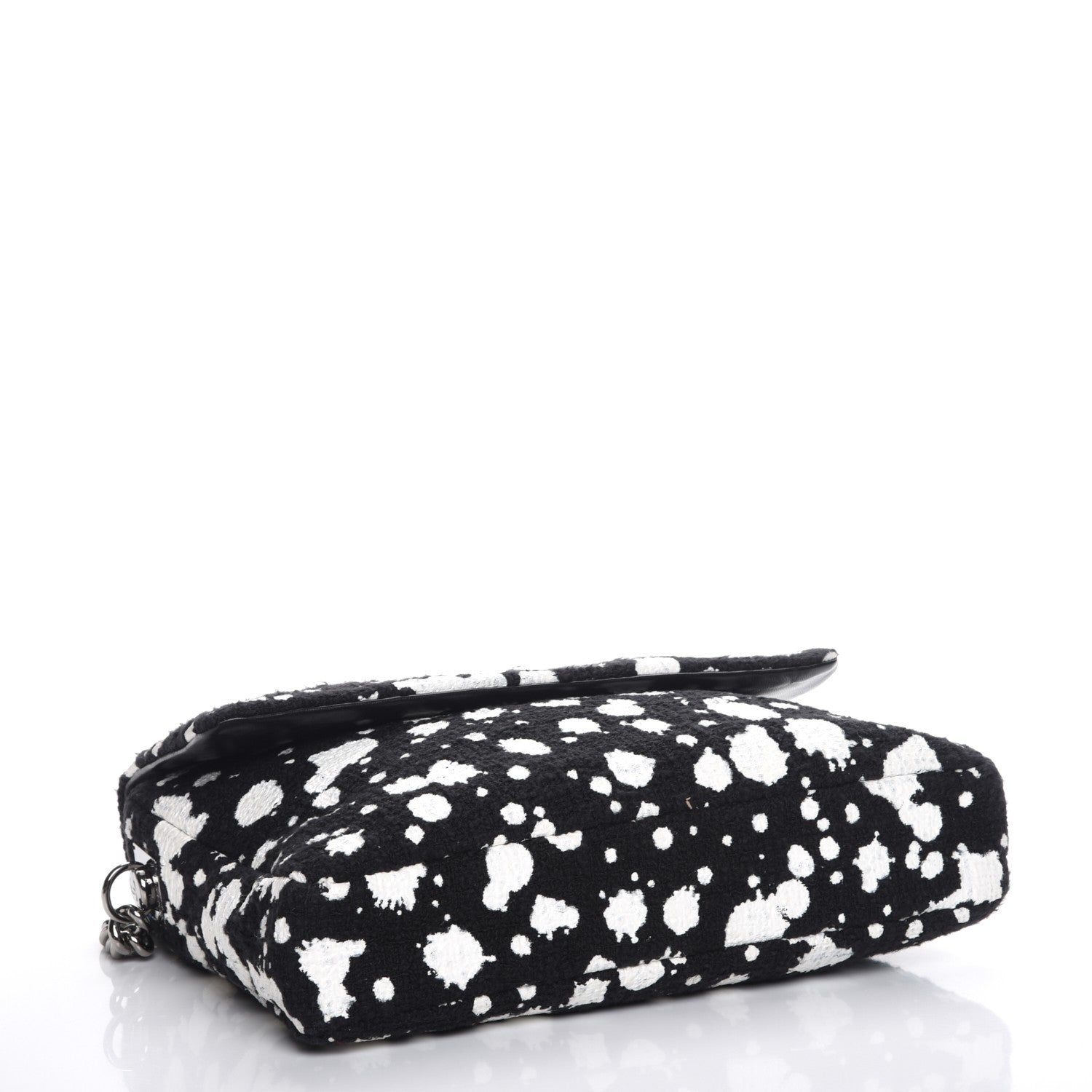 Chanel Painted Tweed Messenger Flap Bag Black 4 of 7