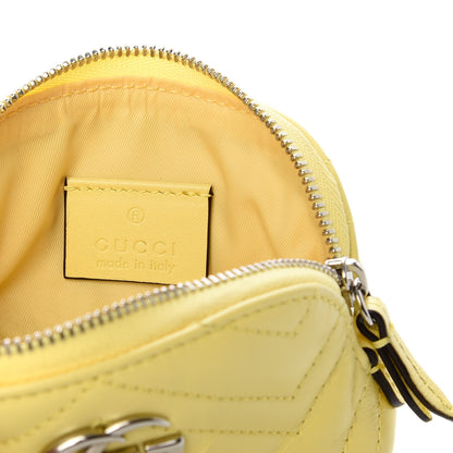 Gucci Calfskin Matelasse GG Marmont Key Pouch Banana 7 of 9