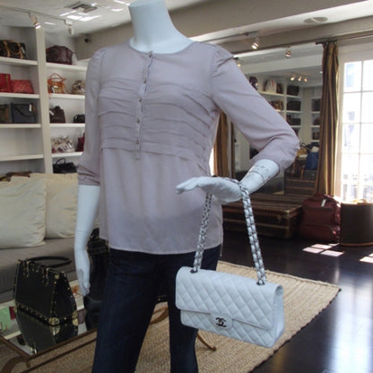 Chanel Caviar Quilted Medium Double Flap White 2 of 11