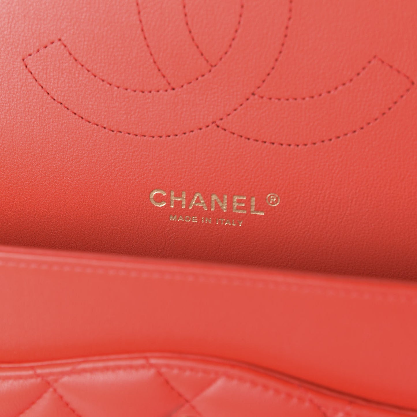 Lambskin Quilted Jumbo Double Flap Red