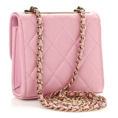 Chanel Lambskin Quilted Mini Trendy CC Clutch With Chain Light Pink 2 of 9