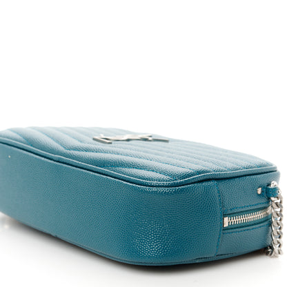 Saint Laurent Grain De Poudre Matelasse Monogram Mini Lou Camera Bag Petrol Green 10 of 11