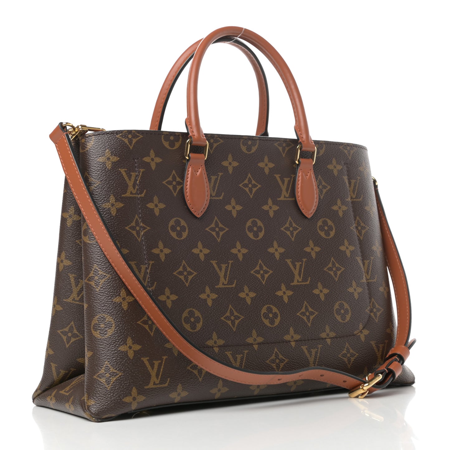Monogram Flower Tote Caramel