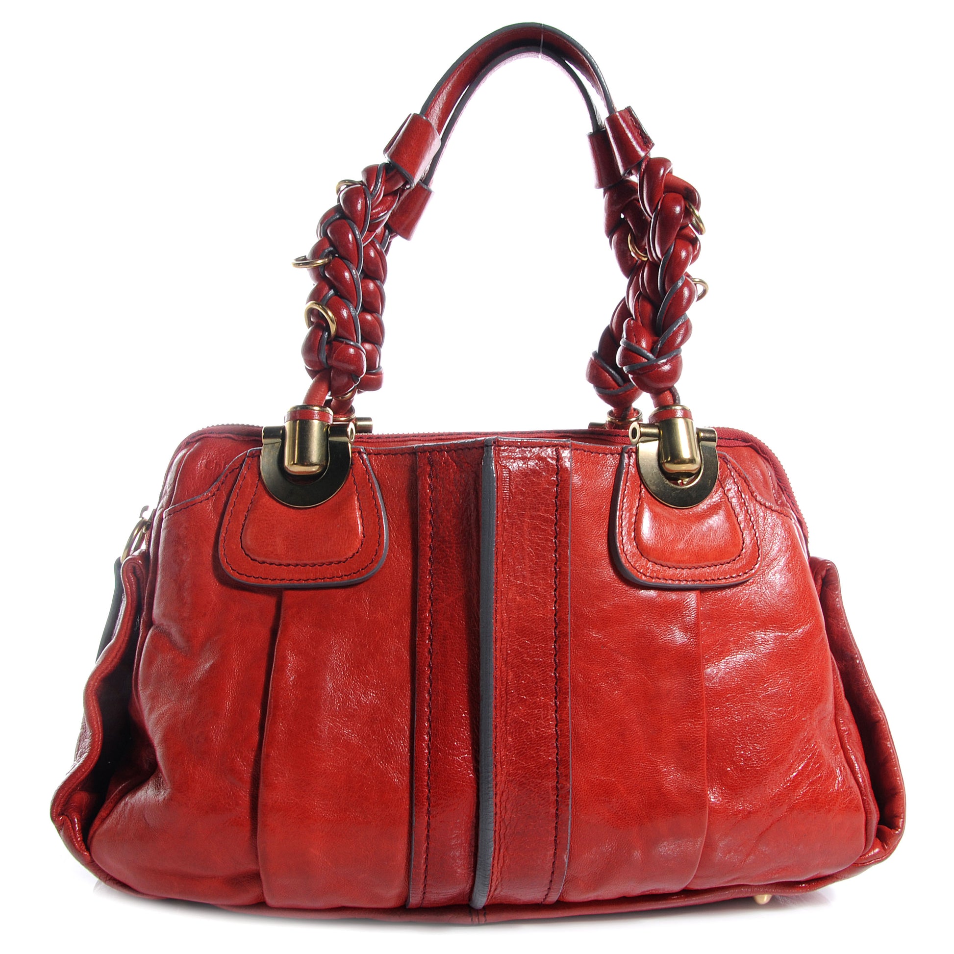 Chloe Leather Heloise Satchel Red 1 of 8