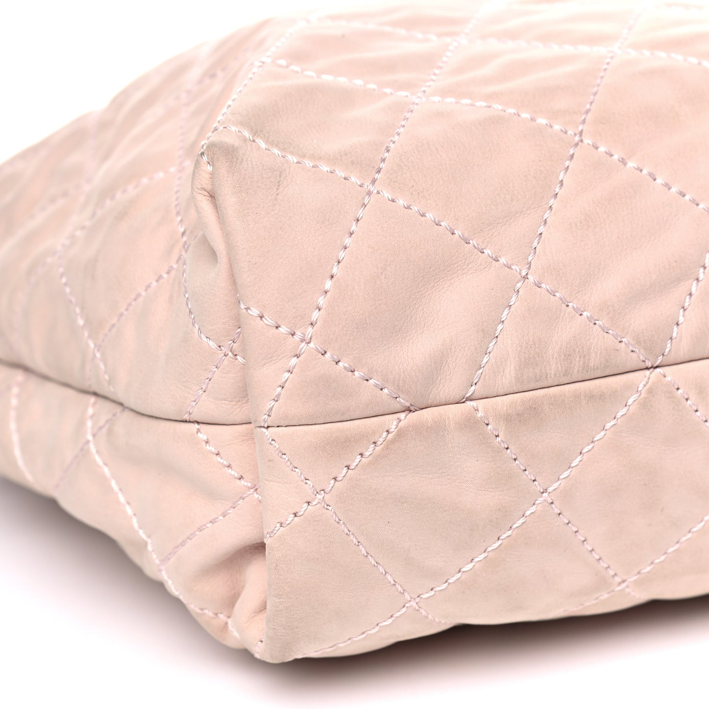 Iridescent Calfskin Quilted Coco Daily Hobo Rose Clair