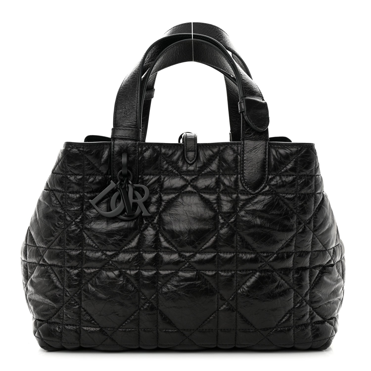 Christian Dior Crinkled Calfskin Macrocannage Small Toujours Black 1 of 13