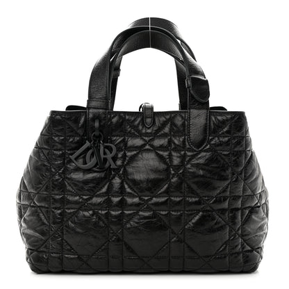 Christian Dior Crinkled Calfskin Macrocannage Small Toujours Black 1 of 13