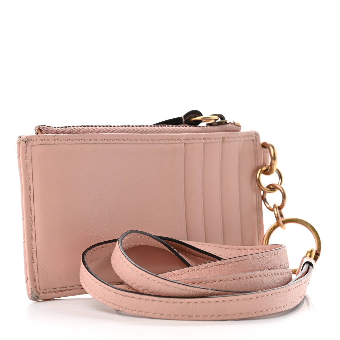Calfskin Matelasse GG Marmont Coin Case Card Holder Wristlet Perfect Pink