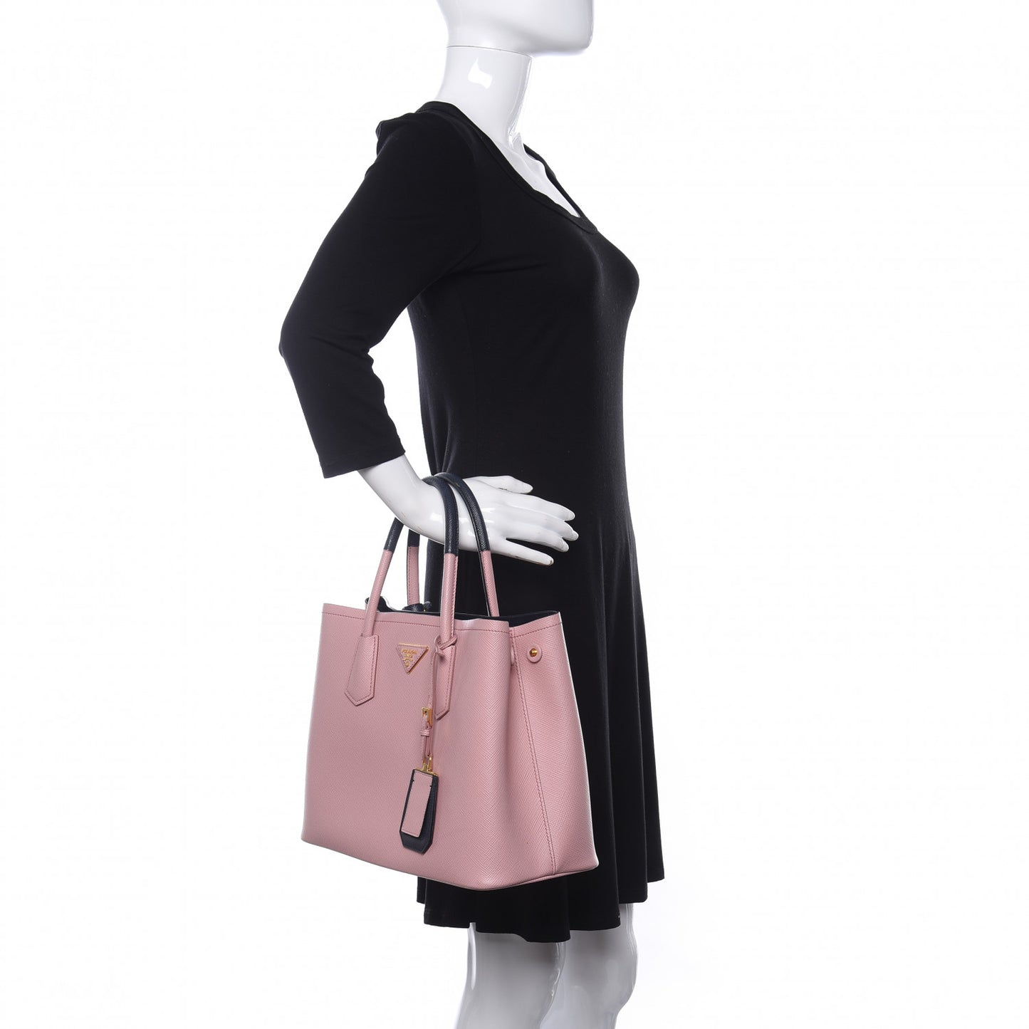 Saffiano Cuir Medium Bi-Color Double Bag Pesco Baltico