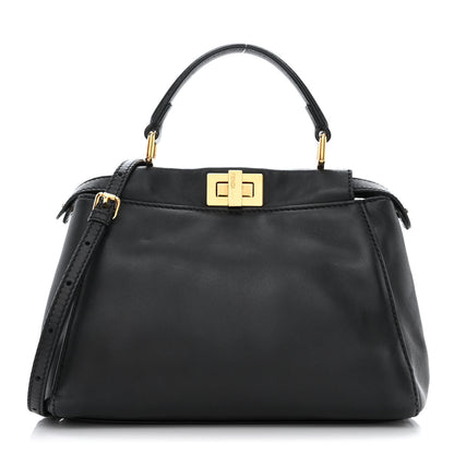 Fendi Nappa Mini Peekaboo Iconic Satchel Black 1 of 12
