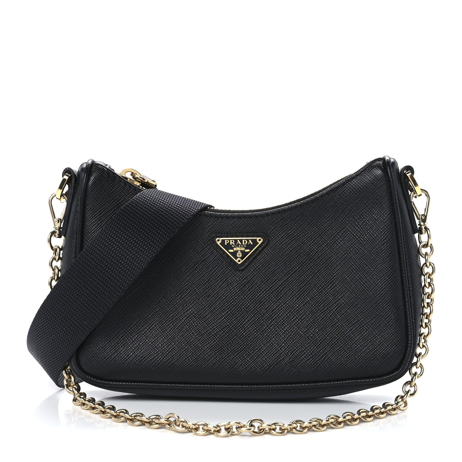 Prada Saffiano Lux Mini Shoulder Bag Black 1 of 14