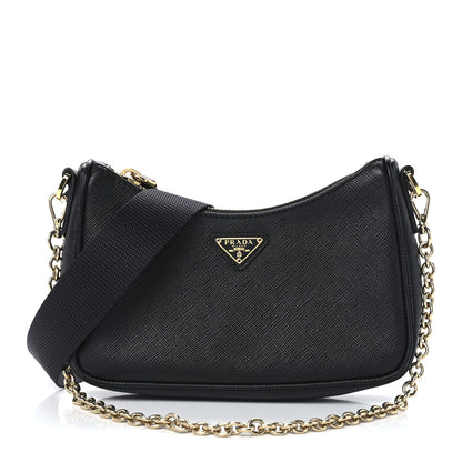 Prada Saffiano Lux Mini Shoulder Bag Black 1 of 14
