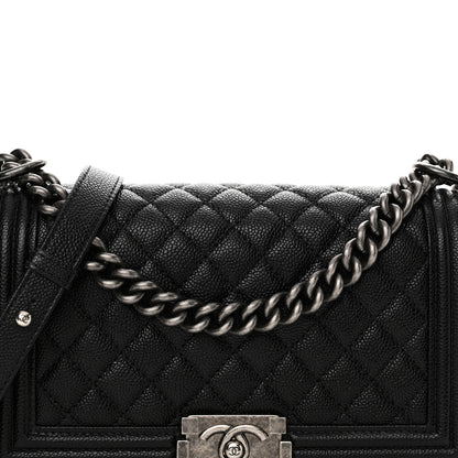 Chanel Caviar Quilted Medium Boy Flap Black 8 of 11