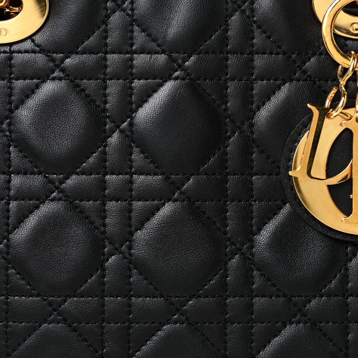 Lambskin Cannage Medium Lady Dior Black