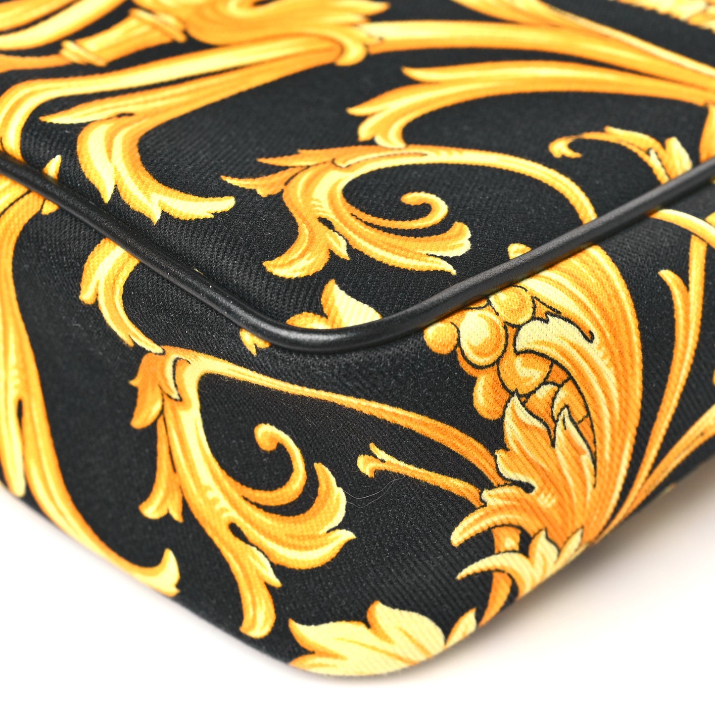 Nylon Baroque Print Crossbody Black White