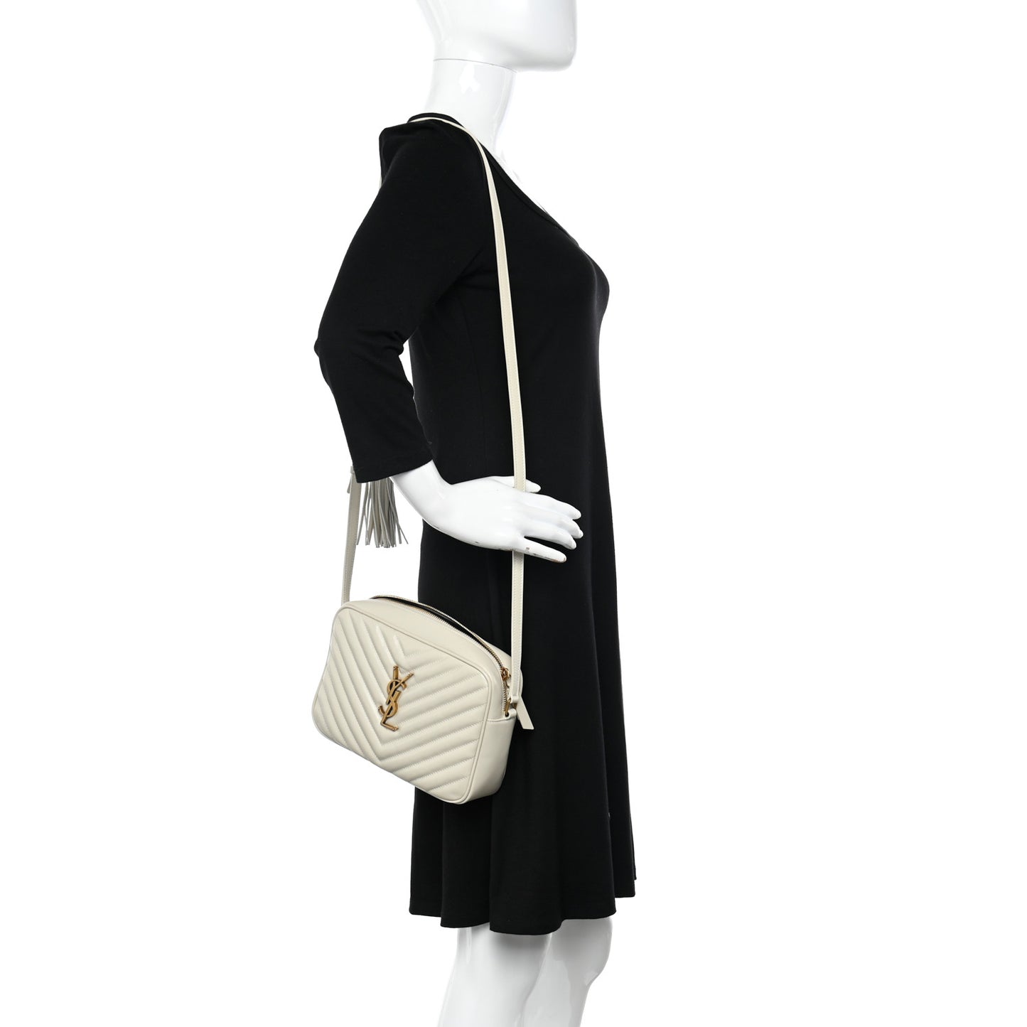 Calfskin Matelasse Monogram Lou Camera Bag Crema Soft
