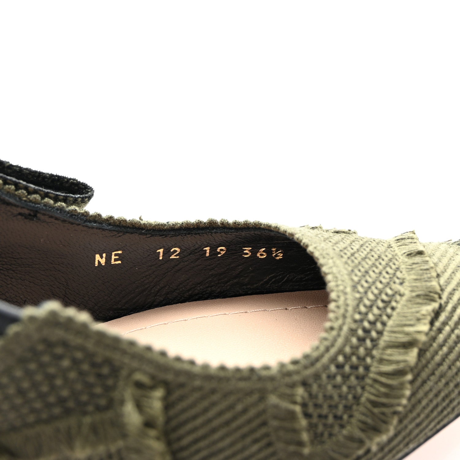 Christian Dior Canvas Ribbon Camouflage Embroidered J'Adior Slingback 65mm Pumps 36.5 Green 9 of 9