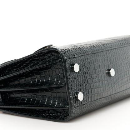 Saint Laurent Calfskin Crocodile Embossed Nano Sac De Jour Black 10 of 11