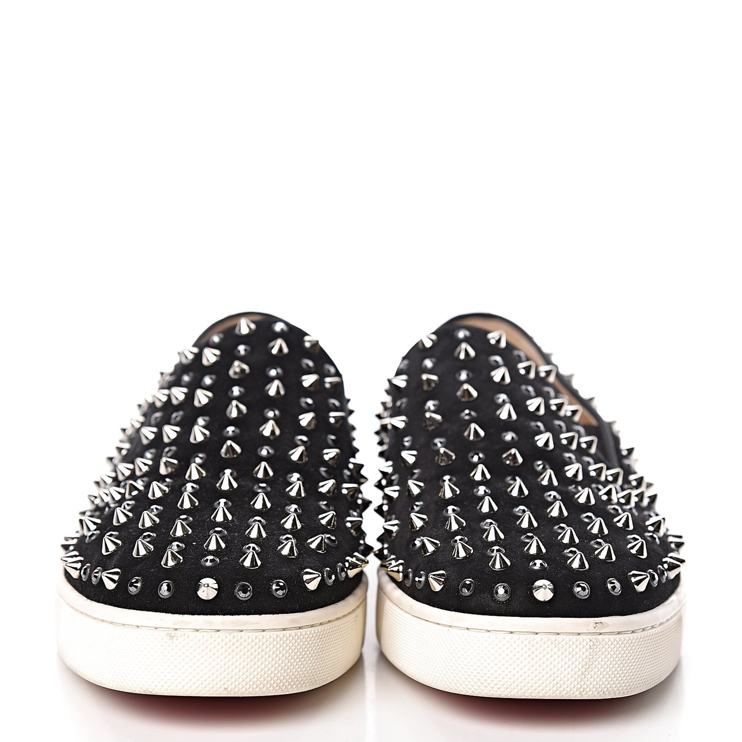 Veau Velours Studded Womens Slip On Sneakers 40.5 Black