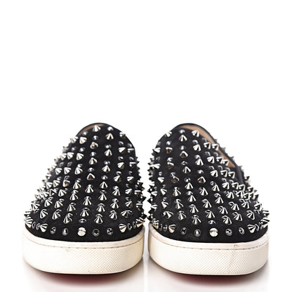 Christian Louboutin Veau Velours Studded Womens Slip On Sneakers 40.5 Black 2 of 18