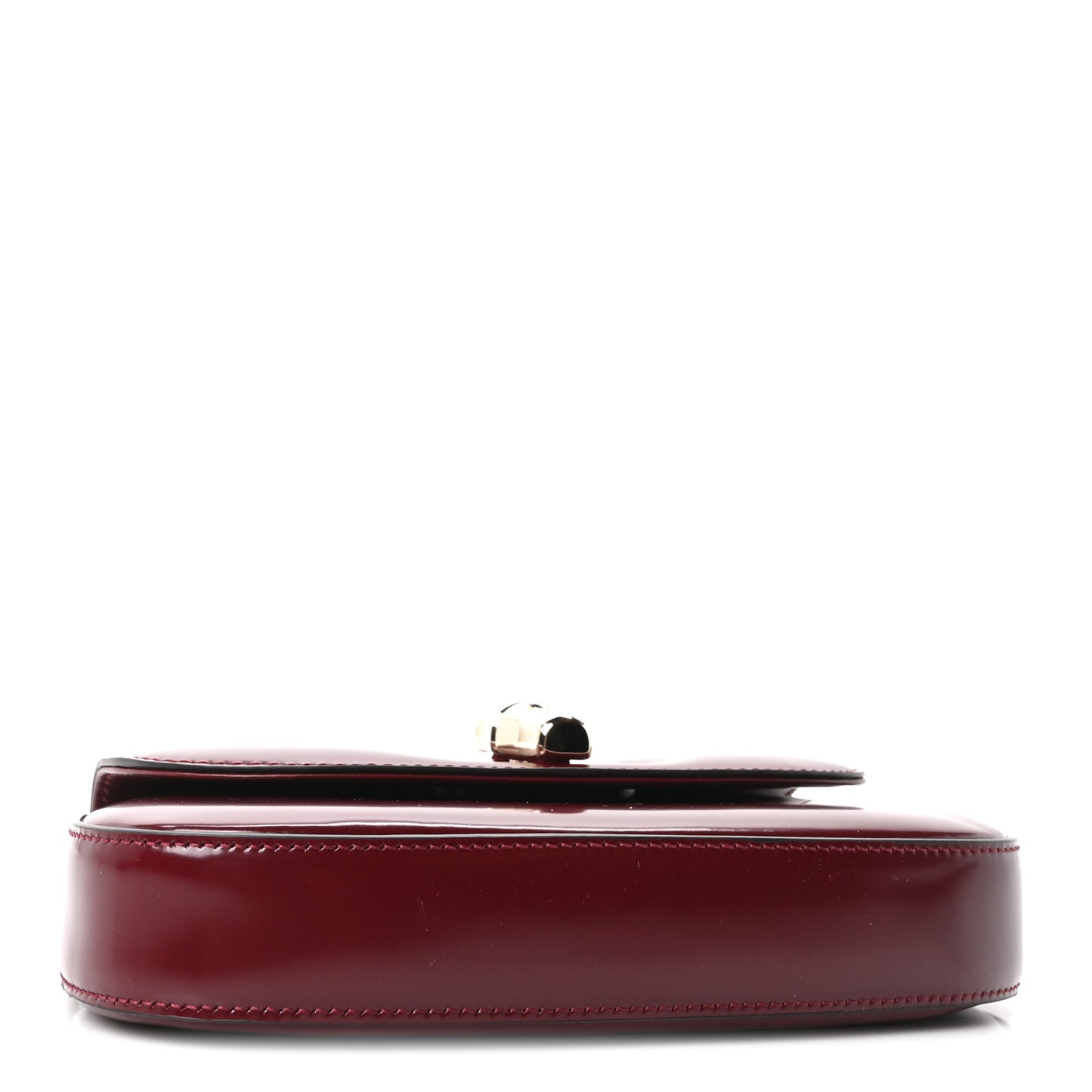 Shiny Calfskin Small Bamboo Night Bag Rosso Ancora
