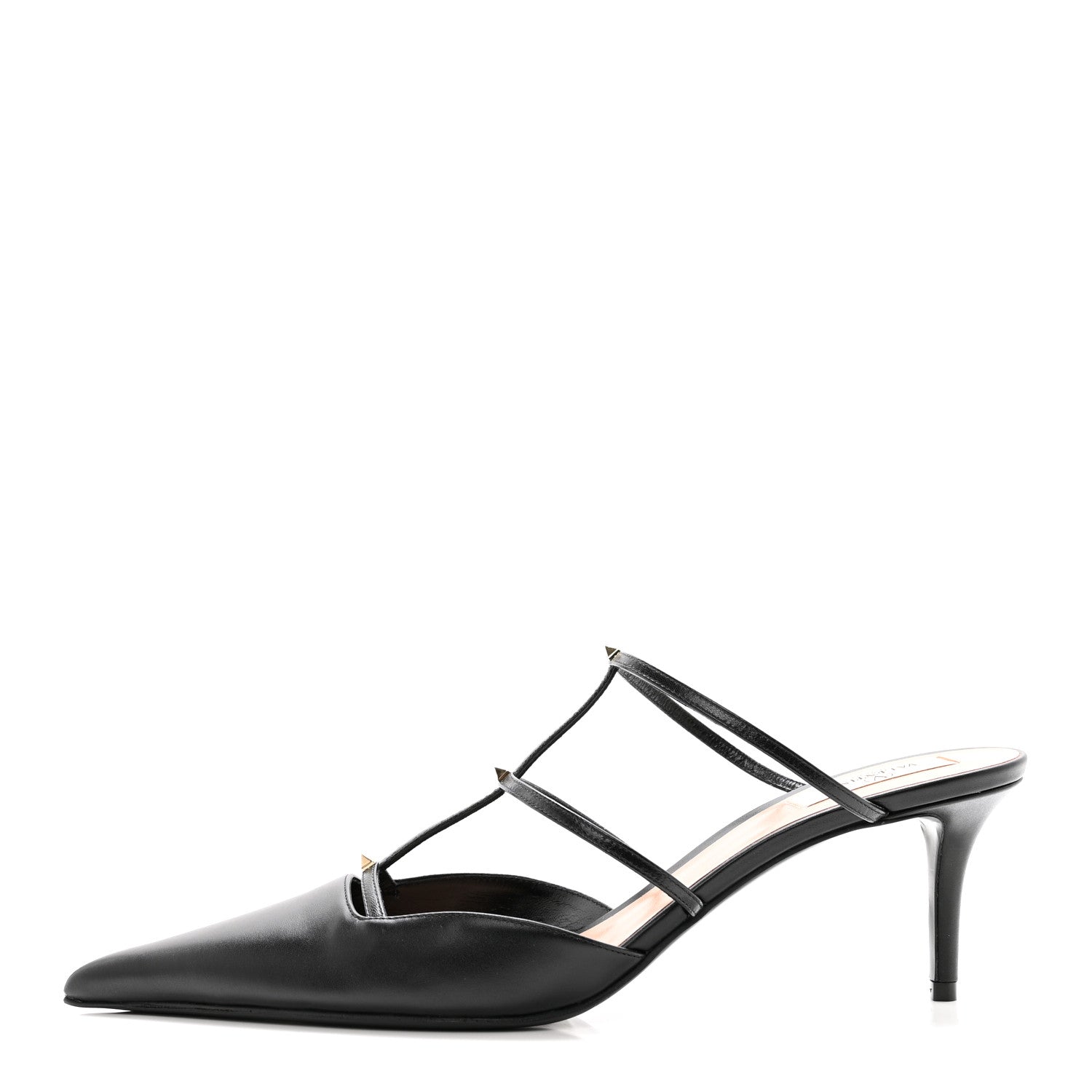 Valentino Garavani Calfskin Rockstud 60mm Wispy Mules 41 Black 1 of 9