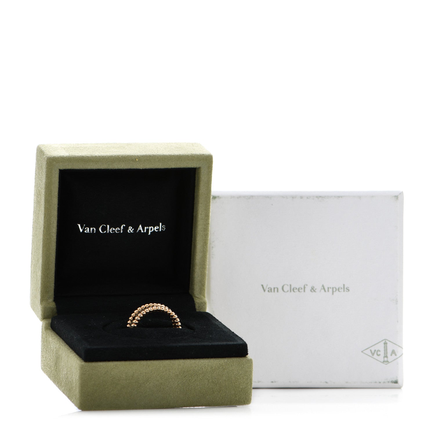Van Cleef & Arpels 18K Yellow Gold Perlee Signature Ring 49 4.75 5 of 5