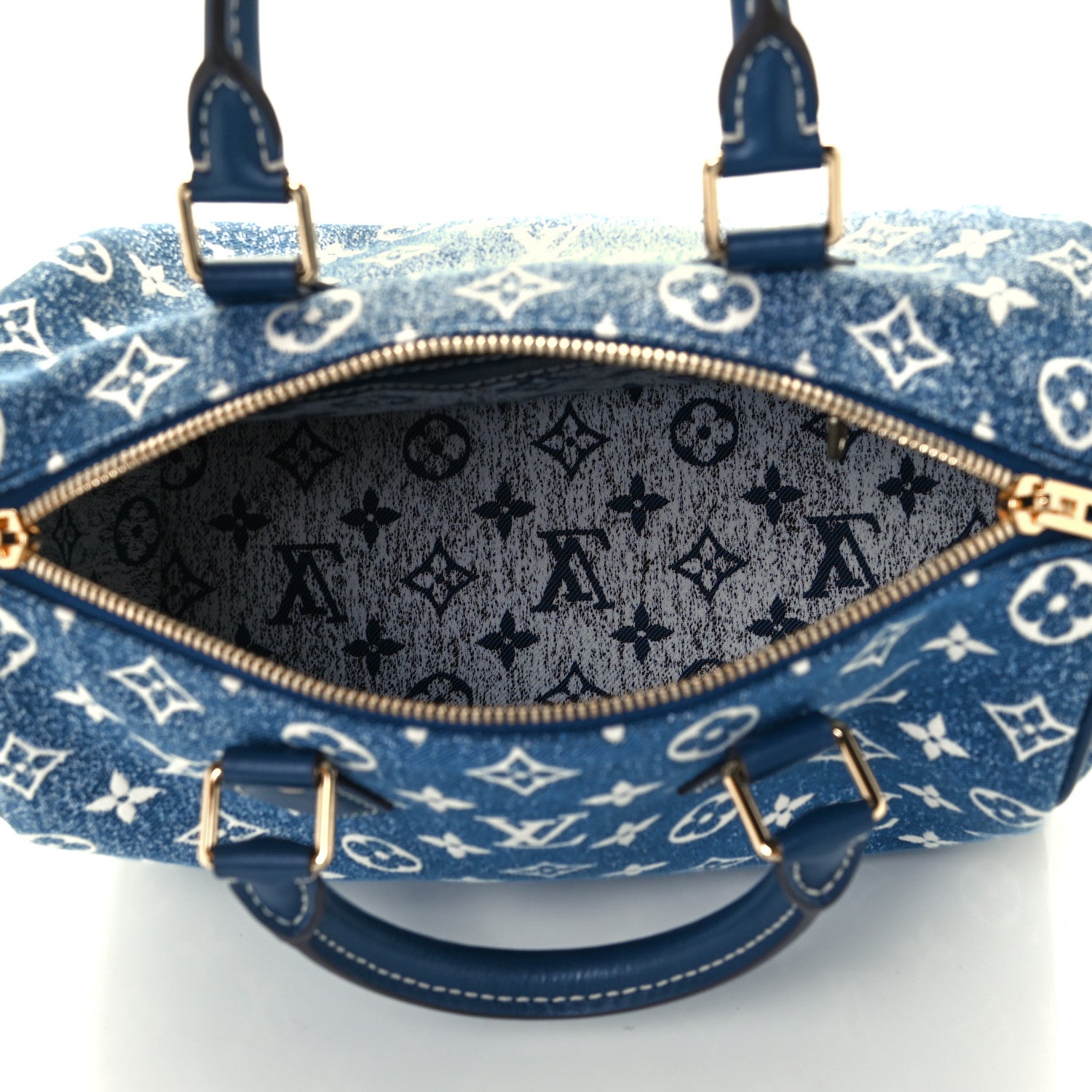Louis Vuitton Monogram Jacquard Denim Speedy Bandouliere 25 Bleu 5 of 10