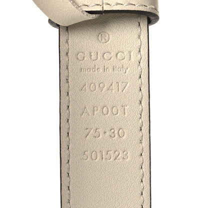 Gucci Calfskin Double G 20mm Belt 75 30 Mystic White 5 of 6