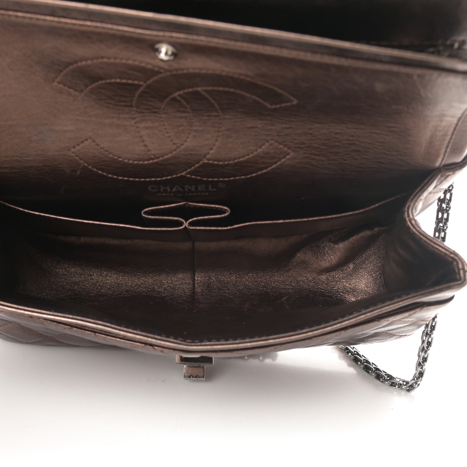 Chanel Metallic Aged Calfskin Quilted 2.55 Reissue 226 Flap Bronze 5 of 13