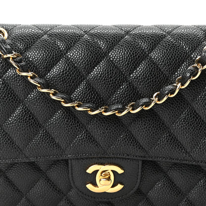 Chanel Caviar Quilted Medium Double Flap Black 8 of 10
