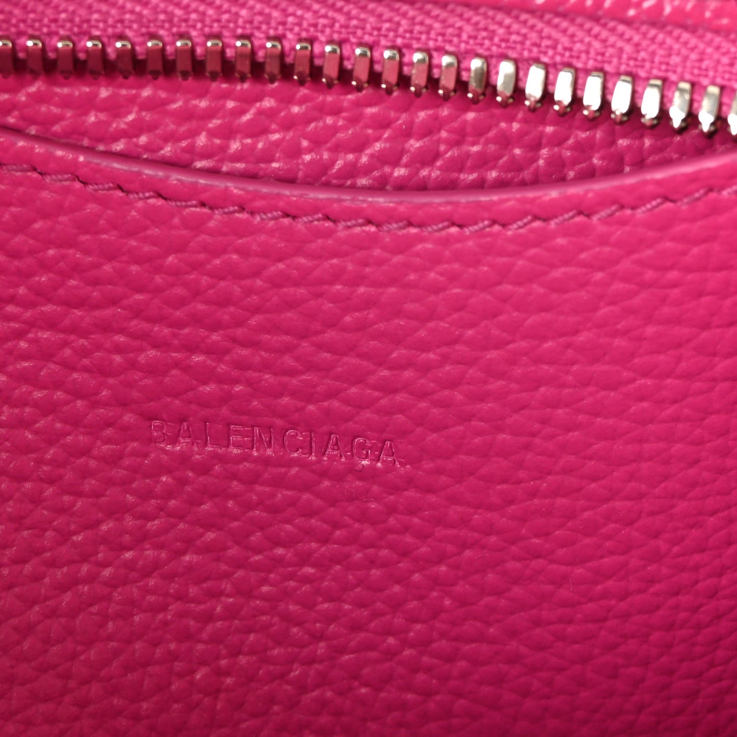 Grained Calfskin Neo Classic Silver Hardware Mini City Fuchsia