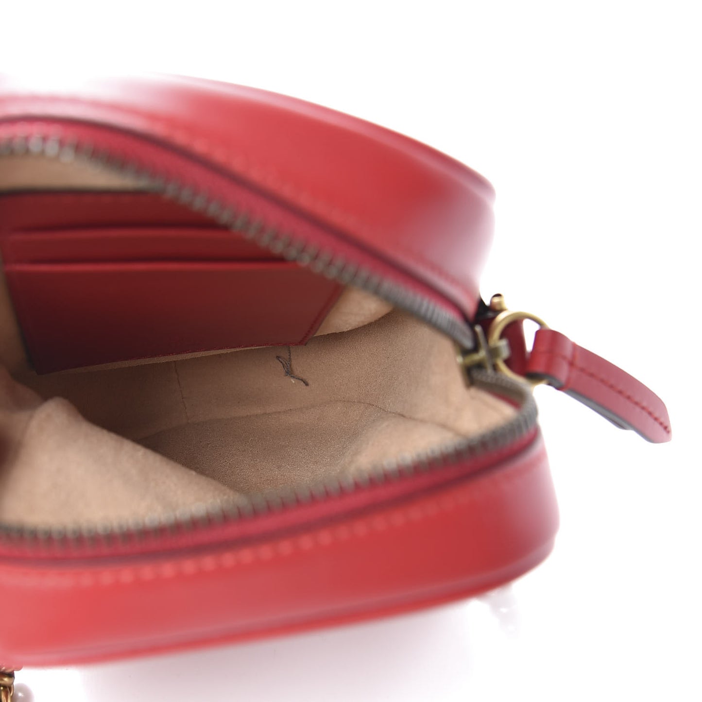 Calfskin Matelasse Mini GG Marmont Crossbody Bag Hibiscus Red