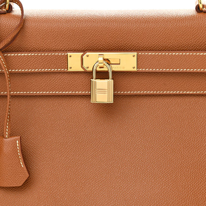 Hermes Courchevel Kelly Retourne 32 Gold 8 of 12
