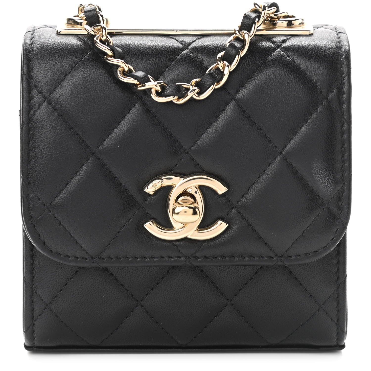 Chanel Lambskin Quilted Mini Trendy CC Chain Wallet Black 1 of 12