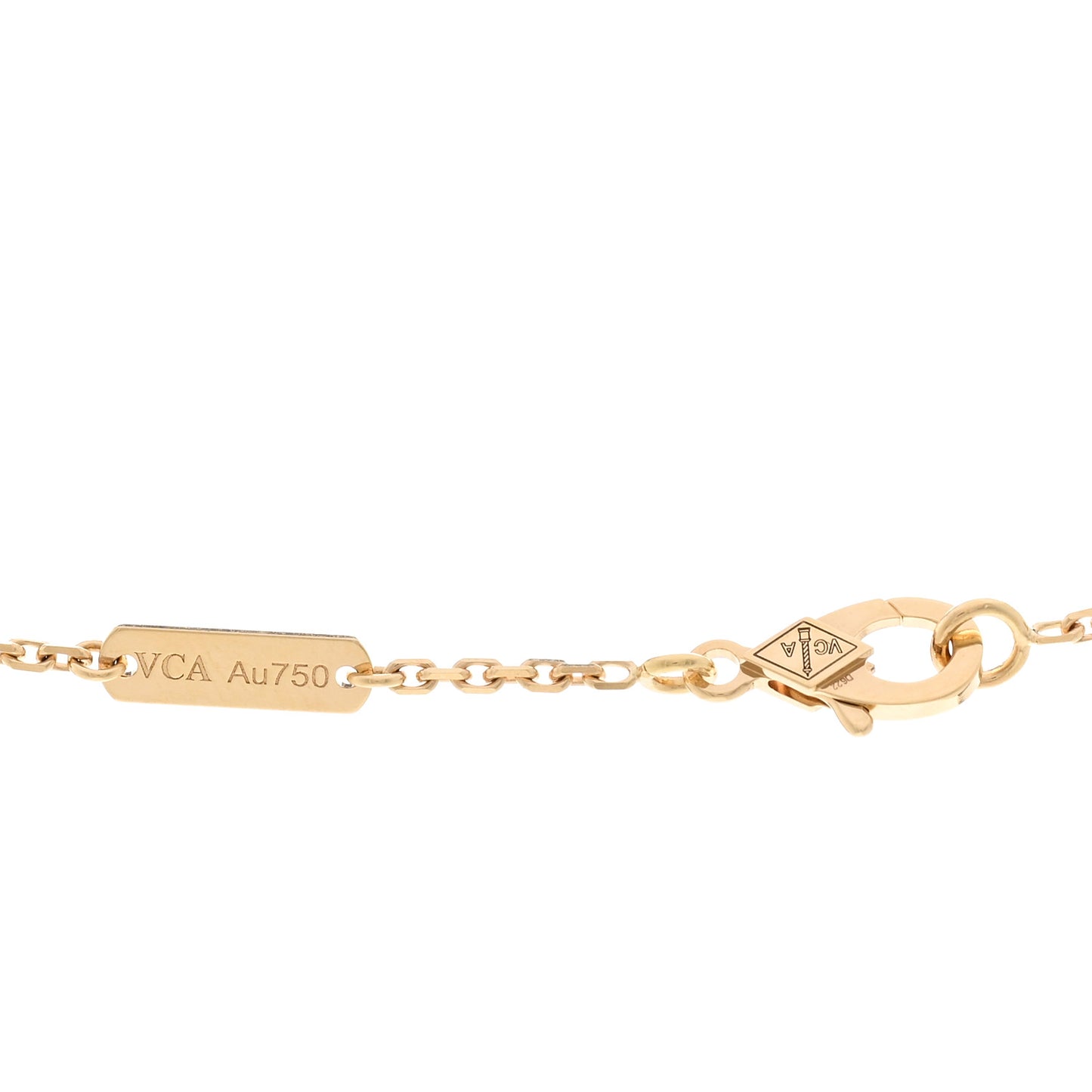 18K Yellow Gold Mother of Pearl Vintage Alhambra Pendant Necklace