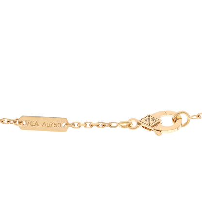 Van Cleef & Arpels 18K Yellow Gold Mother of Pearl Vintage Alhambra Pendant Necklace 4 of 5