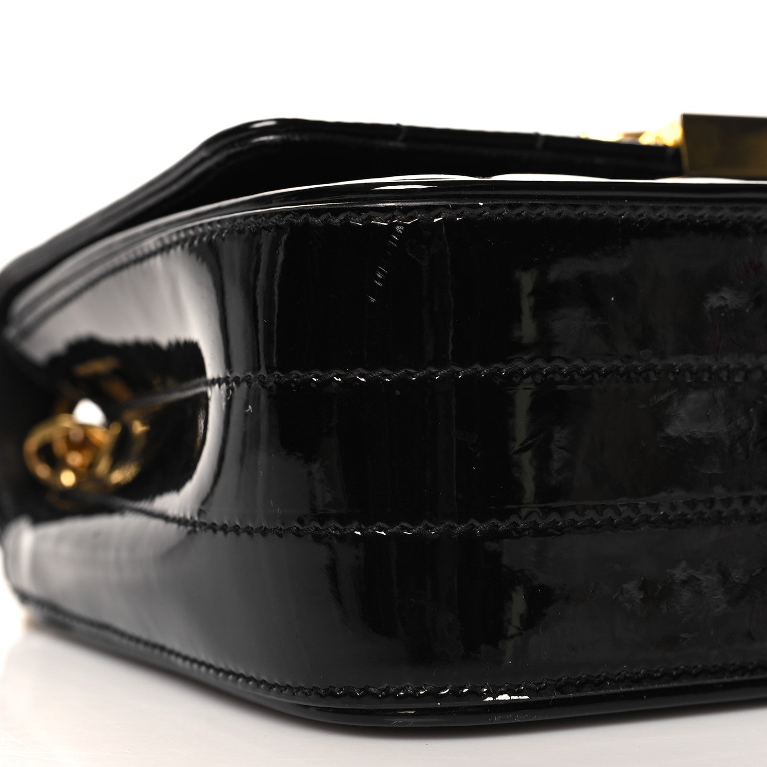 Saint Laurent Patent Matelasse Monogram Small Vicky Chain Bag Black 8 of 12