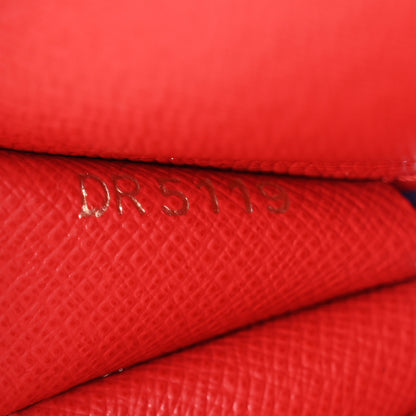 Louis Vuitton Denim Damier Monogram Patchwork Multi Pochette Accessories Coin Purse Blue Rouge 7 of 9