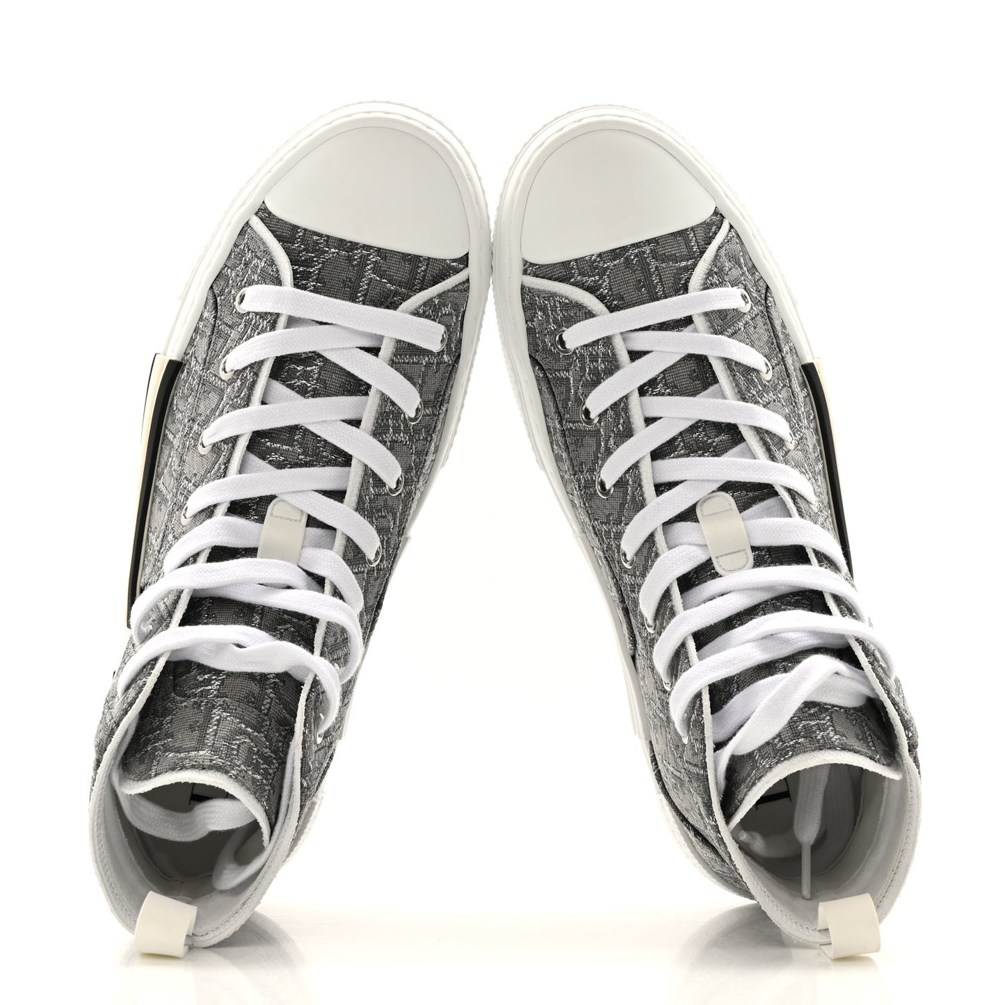 Metallic Oblique Jacquard Mens B23 High Top Sneakers 42 Grey