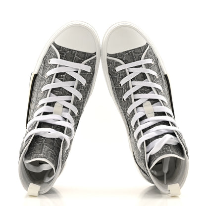 Christian Dior Metallic Oblique Jacquard Mens B23 High Top Sneakers 42 Grey 2 of 13