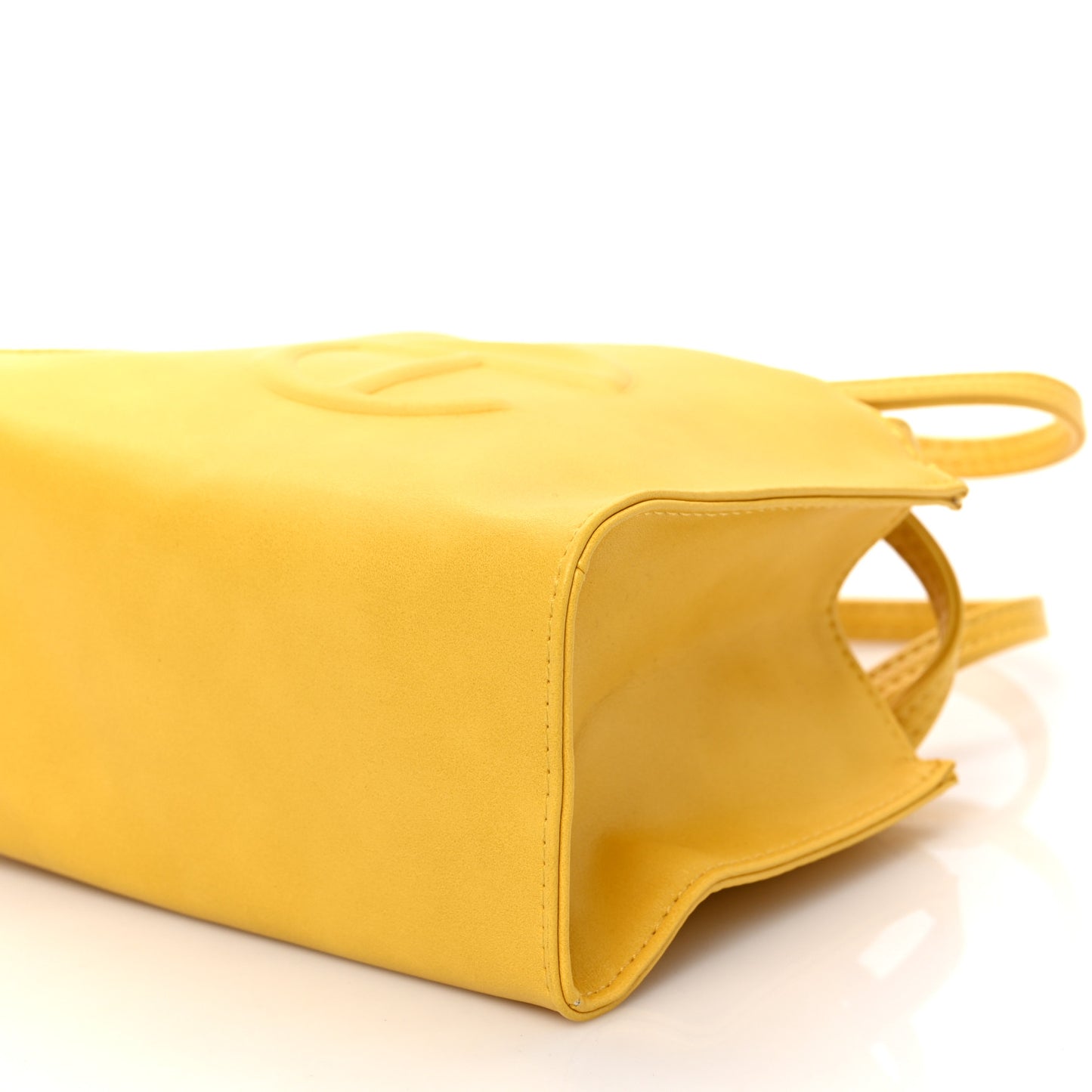 Vegan Leather Small Shopping Bag Yellow