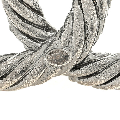 Chanel Crystal Twisted CC Brooch Silver 3 of 3