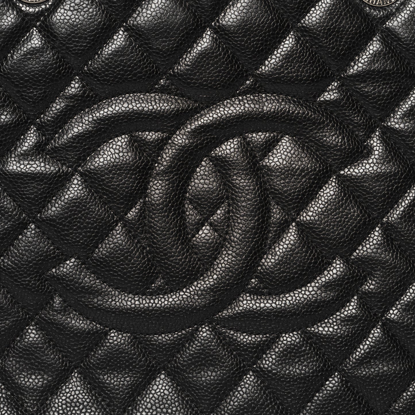 Caviar Quilted Grand Shopping Tote GST Black