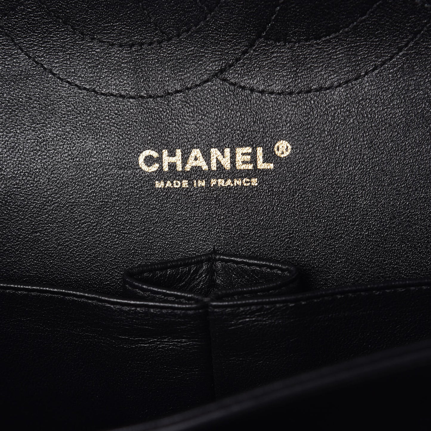 Lambskin Chevron Quilted Jumbo Double Flap Black