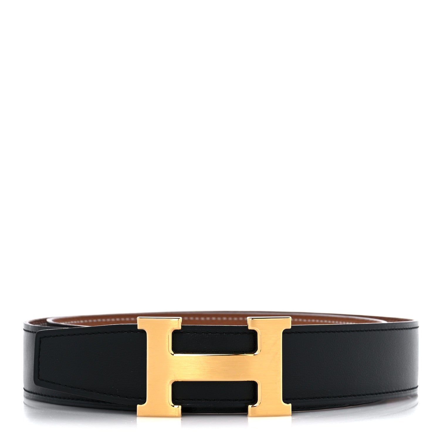Hermes Box Togo 32mm H Belt 90 36 Black Gold 1 of 5